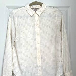 H&M Long Sleeve Polka Dot Button Up Blouse